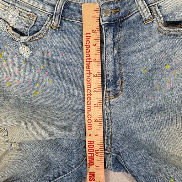 Judy Blue Jeans Womens 13/31 Blue Denim Boyfriend Fit Distressed Stretch - Picture 11 of 16